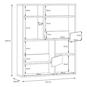 Étagère Tamizal Imitation chêne artisan - Hauteur : 133 cm