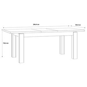 Table extensible Tallberg Imitation chêne Grandson / Noir - Largeur : 160 cm