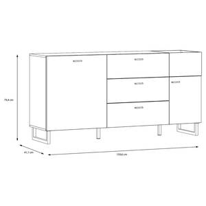 Sideboard Tamizal Eiche Artisan Dekor / Schwarz