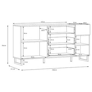 Dressoir Tamizal Artisan eikenhouten look/zwart