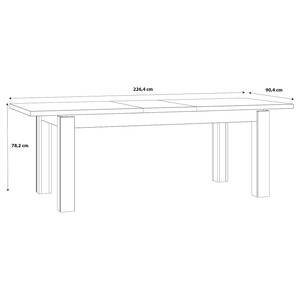 Table extensible Tallberg Imitation chêne Grandson / Noir - Largeur : 180 cm