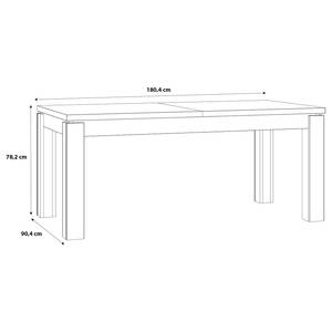 Table extensible Tallberg Imitation chêne Grandson / Noir - Largeur : 180 cm