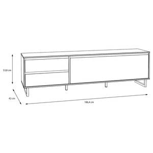 TV-Lowboard Kardama Eiche Bartex Dekor / Matt Schwarz