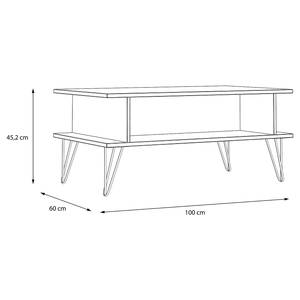 Table basse Cangcun Imitation chêne foncé