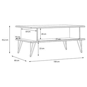 Table basse Cangcun Imitation chêne foncé