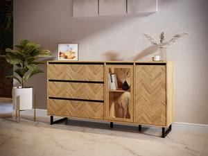 Sideboard Kardama Eiche Bartex Dekor / Matt Schwarz