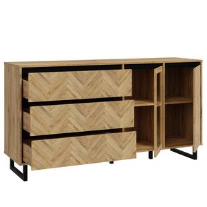 Sideboard Kardama Eiche Bartex Dekor / Matt Schwarz