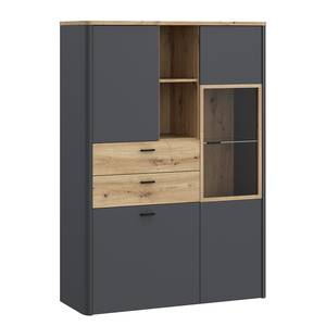 Highboard Soodoma antracietkleurig/Artisan eikenhouten look