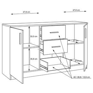 Dressoir Jabauri Wit eikenhouten look