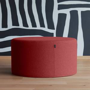 Hocker DOTTO scheerwol - Donkerrood - Diameter: 80 cm