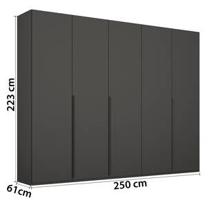 Drehtürenschrank Purisma Typ A Graphit - Breite: 251 cm