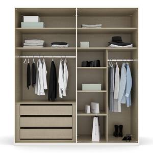 Armoire Purisma avec portes en verre A Gris soie - Largeur : 201 cm