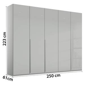 Armoire Purisma avec portes en verre A Gris soie - Largeur : 251 cm