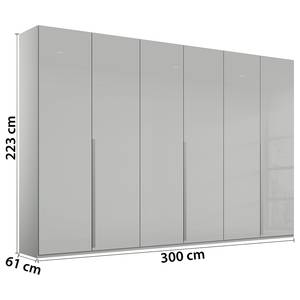 Armoire Purisma avec portes en verre A Gris soie - Largeur : 301 cm