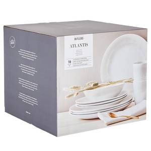 Service vaisselle ATLANTIS - 16 éléments Beige - Pierre - 35 x 31 x 35 cm
