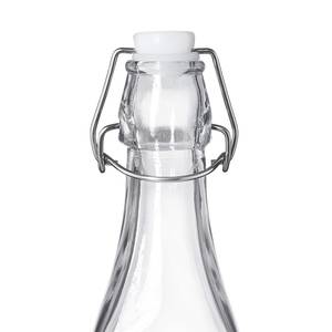 Flacon décoratif BOTTLE LIGHT Verre / Acier inoxydable - Transparent - Hauteur : 28 cm