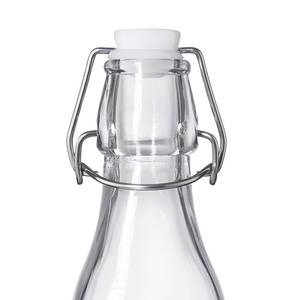 Deko-Flasche BOTTLE LIGHT Glas / Edelstahl - Transparent - Höhe: 20 cm