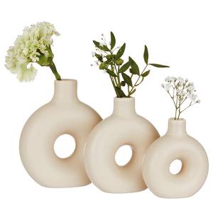 Vase LOOP 3er-Set Dolomit - Cremeweiß