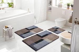 Tapis de bain Atala Polyacrylique - Marron / Gris - 60 x 100 cm