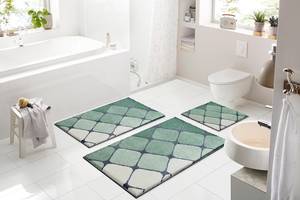 Tappetino da bagno Shanga Poliacrilico - Verde / Bianco - 60 x 100 cm