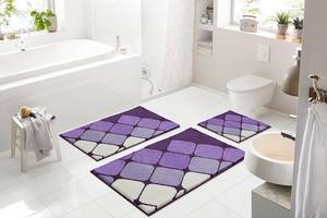 Tapis de bain Shanga Polyacrylique - Violet foncé - 70 x 120 cm