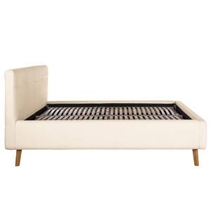 Gestoffeerd bed LOTTE Bouclè Abby: Beige - 160 x 200cm