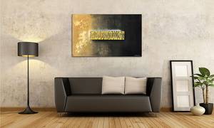 Impression sur toile Golden Reflection Cadre en bois massif avec toile