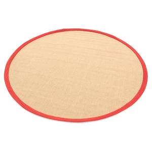 Jute vloerkleed Bafor rond jute - Rood - Diameter: 200 cm