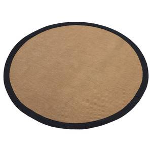 Jute vloerkleed Bafor rond jute - Zwart - Diameter: 80 cm