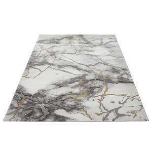 Kurzflorteppich Pico Polyester - Grau / Gold - 160 x 230 cm