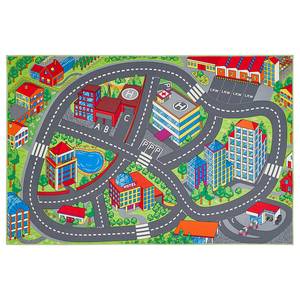 Kinderteppich Spielstraße Polyester - Mehrfarbig - 100 x 150 cm