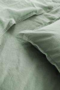 Parure de lit délavée Smood pure Coton - Vert - 135 x 200 cm - 135 x 200 cm + oreiller 80 x 80 cm
