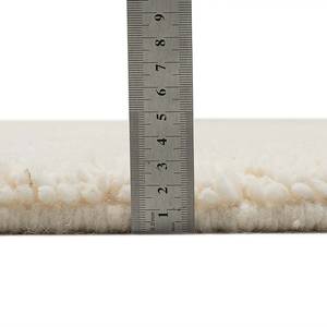 Tapis en laine Hadj rond 100 % laine vierge - Blanc - Diamètre : 200 cm