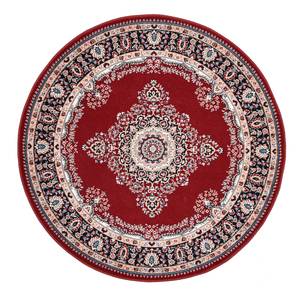 Tapis en laine Dolna rond 100 % laine vierge - Rouge - Diamètre : 240 cm