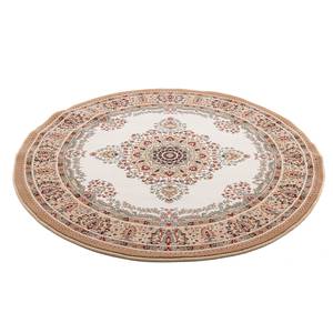 Tapis en laine Dolna rond 100 % laine vierge - Beige - Diamètre : 240 cm