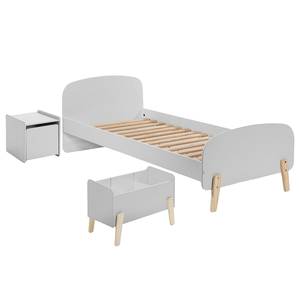 Ensemble lit/tiroir Kiddy avec caisson MDF - 90 x 200 cm - Gris clair