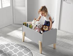Kinderbett-Set Kiddy mit Spielkiste MDF - 90 x 200 cm - Lichtgrau