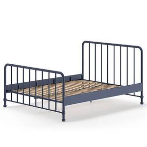 Metallbett Bronxx Eisen - Blau - 160 x 200cm