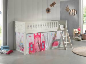 Spielbett Scott mit Rutsche Kiefer Massiv - Pink - Mit Vorhang