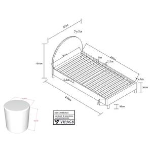 Tienerbed-set Moon deels massief grenenhout/bouclé - Mintgroen - 3-delige set