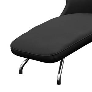 Chaise relax BLOMST Cuir Danbi: Noir - Chrome brillant - Chêne