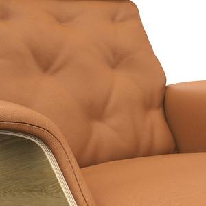 Ligfauteuil BLOMST Leer Danbi: Cognac - Zwart - Eik