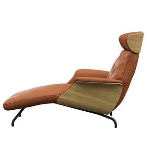 Chaise relax BLOMST Cuir Danbi: Marron châtaignier - Noir - Chêne