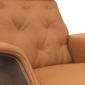 Ligfauteuil BLOMST Leer Danbi: Cognac - Zwart - Notenboom