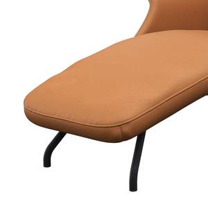 Ligfauteuil BLOMST Leer Danbi: Cognac - Zwart - Notenboom