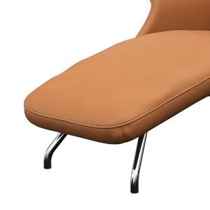 Chaise relax BLOMST Cuir Danbi: Cognac - Chrome brillant - Noyer