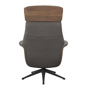 Relaxfauteuil BLOMST Leer Danbi: Bruin - Hoogte: 118 cm - Zwart - Zonder hocker - Notenboom