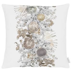 Coussin 6304 Polyester / Coton - Blanc / Doré - 49 x 49 cm