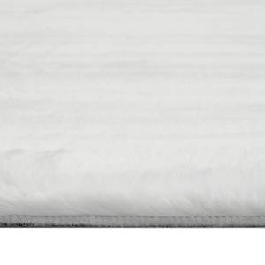 Hochflorteppich Loano Polyester - Weiß - Weiß - 60 x 120 cm
