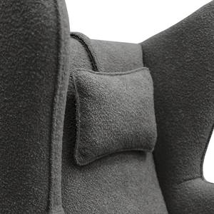 Fauteuil Caleta Tissu - Tissu Bouclé Basima: Gris - Sans repose-pieds